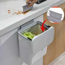 7/9L Wall Mounted Trash Can Household Galley Trash Bin Hanging Bathroom Trash Can With Lid Food Waste Bin Kitchen Accessories Back To School