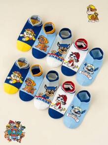 Paw Patrol 5/10 Paar Kinder Ganzjahres Jungen Kurze Socken, süße Cartoon Hund Kapitän Motiv Schüler Socken
