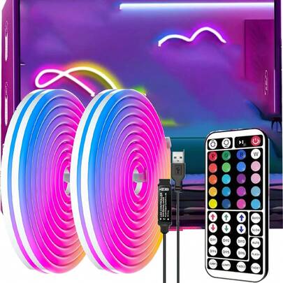 Dải đèn LED Neon Bluetooth RGB Chống nước Đồng bộ nhạc TV LED Dải đèn linh hoạt DIY 108 LED/M Đèn Neon trang trí Đèn LED RGB Trang trí nhà Đèn ngủ Tiệc tụ họp Đèn tâm trạng