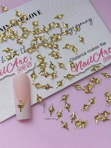 美甲装饰铆钉金属片铜片小号迷你芒星形金黄色银色适合打造美甲可爱甜美风格日韩流行元素美甲配件1包500个美甲饰品美甲用品美甲宝石 - 彩色 - 查看 13