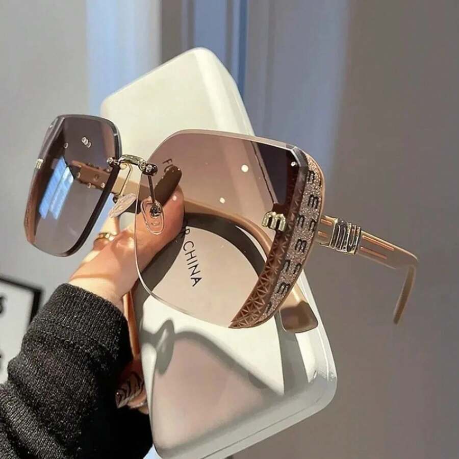 Fashion Oversized Square Women 2025 Luxury Brand Sun Glasses Vintage Sun Glasses Female Shades Outdoor Eyeglasses - 黃色 - 查看 1