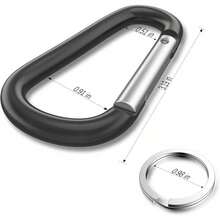 Sprookber 3 Aluminum Carabiner D Ring, Caribeener Clips, Spring Snap Hook Keychain Clip, Set Of 10 - Multicolor - View 8