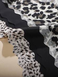 6 件套 - 女士豹纹无缝内裤，波浪边，优雅黑色时尚内衣 - 彩色 - 查看 4