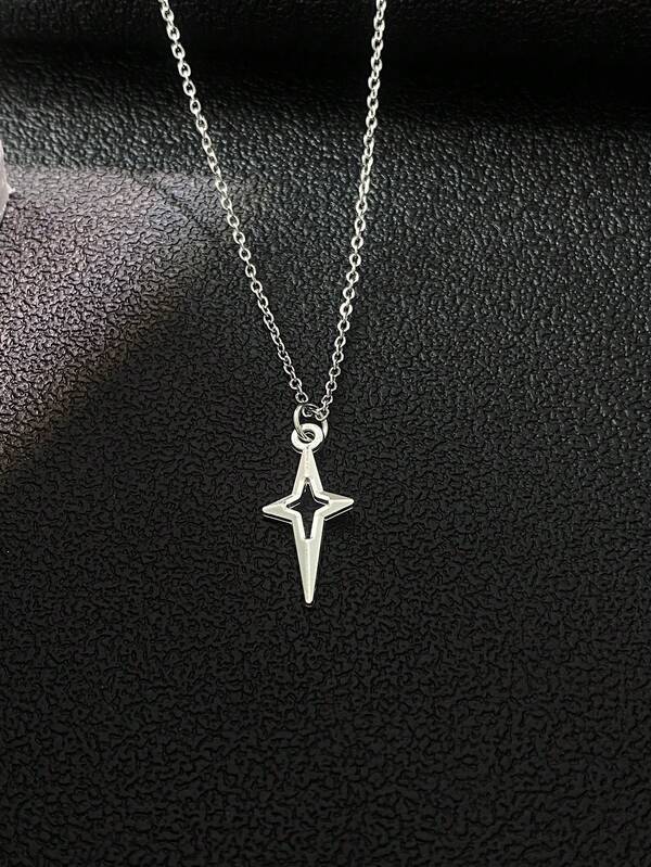 Colar com pingente em forma de estrela cruzada para homens