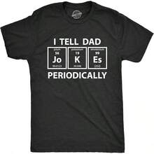 Camiseta para hombres "Le cuento a papá chistes periódicamente" divertida ciencia día del padre camiseta gráfica nerdy - Negro - Ver 2