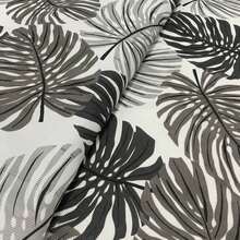 Gorgurinho Fabric 1.50m Wide For Cushions And Towels - Floral Costela de Adão Cinza e Prata - 查看 3