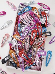 30 Stücke/Set bunte glitzernde Wassertropfen Design Haarspangen für Baby Mädchen, süße Prinzessin Haaraccessoires geeignet für den täglichen Gebrauch