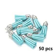 20/50 piezas Colgantes con borlas dorados y plateados, broches, accesorios para pendientes, llaveros, colgantes, borlas para manualidades y joyería DIY
