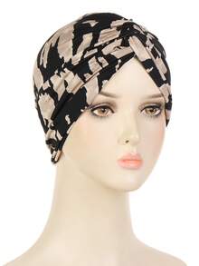 1pc Floral Print Beanie Hat For Women, Elastic Polyester Turban Cap With Twist Design, Fashionable Hair Protection Headwear For All Seasons, Travel & Daily Wear, Daily Wear Cap | Floral Print Hat | Polyester Cap - Multicolor - View 22