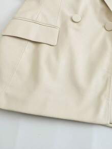 Veste en fausse à double boutonnage avec col cranté pour femmes, printemps/automne