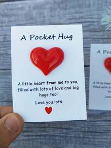 1 pieza, una pequeña tarjeta de poema de abrazo de bolsillo, regalo de aislamiento, ficha de abrazo, regalo de pensar en ti Decoración de resina animal linda con tarjeta de felicitación alentadora, regalo especial de cumpleaños, boda, San Valentín, Navidad, tarjetas de abrazo de Halloween, decoración de Halloween