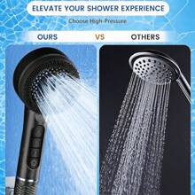 High Pressure Shower Head, Water-Saving Shower Head With 1.5m Hose And Bracket, Anti-Scale, 4 Spray Modes, Universal Water-Saving Shower Head