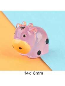 Miniaturas de vacas 3D luminosas em cores sortidas, ideais como decoração de micropaisagem, chaveiros, pingentes para celular, presentes de resina, recompensas, lembrancinhas sazonais