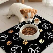 1 件速干爪印宠物喂食垫，易于清洁的宠物碗垫，适合所有季节的狗和猫，宠物笼垫 - 彩色 - 查看 7