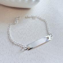 Pulseira Infantil com Plaquinha Coração para Gravação - Prata 925