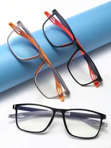 3pcs Silicone Glasses With TR Legs, Unisex Sports Style Computer Eyeglasses With Lens Glasses Accessories - Multicolor - View 3