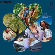 Tapa de paja FLORAPELL para botellas de agua de boca ancha, tapas superiores con pajita compatibles con 32 y 40 onzas, tapa de repuesto para boca ancha con accesorios, tapa abatible con asa flexible - Piña - Ver 2