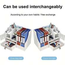 1 Pc Desk Organizer With Drawer And Pen Holder, File Paper Tray, Desktop Storage Organizer, Office Supplies Organizer,School Supplies,Back To School - White - View 4