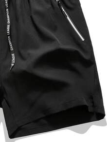 Quần short thể thao Ice Silk thoáng khí khô nhanh cho nam, thích hợp cho chạy bộ buổi sáng, chạy bộ, tập thể dục và thể hình, mùa hè - màu đen - Xem 5