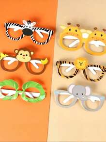 6pcs Jungle Birthday Party Paper Glasses Decoration Funny Theme Animal Party Decor