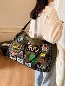 Y2K Style Embroidery Large Capacity Duffel Bag Wallet, Multifunctional Portable Gym Bag, Wet And Dry Separation Travel Bag, Lightweight Training Bag, Fashionable Luggage Bag, Suitable For Students, Cruise Essentials, School, Hospital, Airport, Gym, Travel Vacation, Weekend Overnight, Hiking, Outing, Sports Training, Outdoor Sports, Holiday Gifts, Birthday Gifts Bag For School School Accessories School Stuff