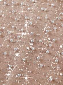 新款优雅无肩带珍珠礼服，奢华收腰长裙，适合圣诞节、新年、毕业典礼、订婚和婚礼等正式场合。 - 白色 - 查看 8