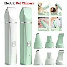 4-In-1 & 2-In-1 Rechargeable Pet Grooming Clipper Set, For Trimming Pet Nails And Fur