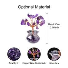 1pc Natural Crystal Mini Glass Wishing Bottle With Lucky Tree Healing Stones | Polished Gemstone Decor | Birthday Gift For Positive Energy & Good Wishes Christmas Gift