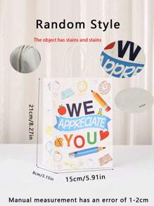 12 Stücke/6 Stücke Lehrertag Geschenktüten aus Kraftpapier, Dankbarkeitstüten für Lehrer - bunte Dankbarkeitstüten mit Griffen, Dankbarkeitsmotiv Lehrer Tag Tragetaschen, Lehrer Tag Motiv Buchstaben Bedruckte Tragetaschen für Partytüten und Geschenke, Beste Geschenke für Lehrerwertschätzung, geeignet für Lehrertag, Homecoming Day, Klassenpartys, Lehrerwertschätzungsgeschenke, Outdoor-Partys, Geschenktüten