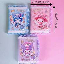 Sanrio 1pc Sanrio Kuromi A7 Lace Magnetic Notebook, Melody Hot Stamping PU Notebook, Random Style School Supplies, Back To School