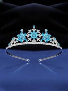 2pcs Teen Snowflake Crown Headband, Colorful Princess Crown Hair Accessories For Girls - Baby Blue - View 10