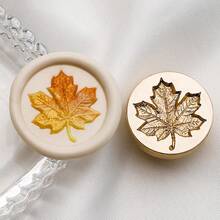 1 件，植物叶纹理系列，蜡封封头，银杏叶/荷叶/枫叶，复杂的纹理设计，独特的可拆卸设计，带有复杂的叶脉图案，非常适合信封、剪贴簿、书签和毕业礼物、礼品卡、派对邀请函、葡萄酒包装、蜗牛邮件、圣诞礼物、礼品包装、返校、学校用品 - 多尺寸 - 查看 14