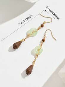 1 par de pendientes redondos huecos de estilo retro chino a la moda para mujeres, adecuados para uso en exteriores