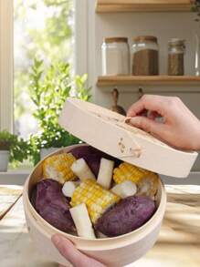1 set - Cuit-vapeur en bambou tressé à la main - Petit cuit-vapeur en bambou pour usage professionnel et domestique, riz, poisson, petits pains, collations et dim sum