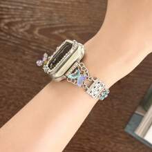 Apple Watch Band Women 1pc All-New Crystal Butterfly Rotating Stress Relief Elegant Style Apple Watch Case Compatible With Apple Watch Screen Protector To Prevent Screen Scratching - Multicolor - View 3