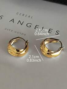 1 Pair Elegant Simple Asymmetrical Geometric Design Everyday Casual Women Hoop Earrings