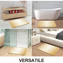 OLANLY Alfombras de Baño 30x20, Alfombras de Baño de Microfibra Extra Suaves y Absorbentes, Respaldo de Goma, Secado Rápido, Alfombras de Baño Lavables a Máquina para el Piso del Baño, Bañera y Ducha, Accesorios de Decoración para el Hogar, Gris - Amarillo claro - Ver 7
