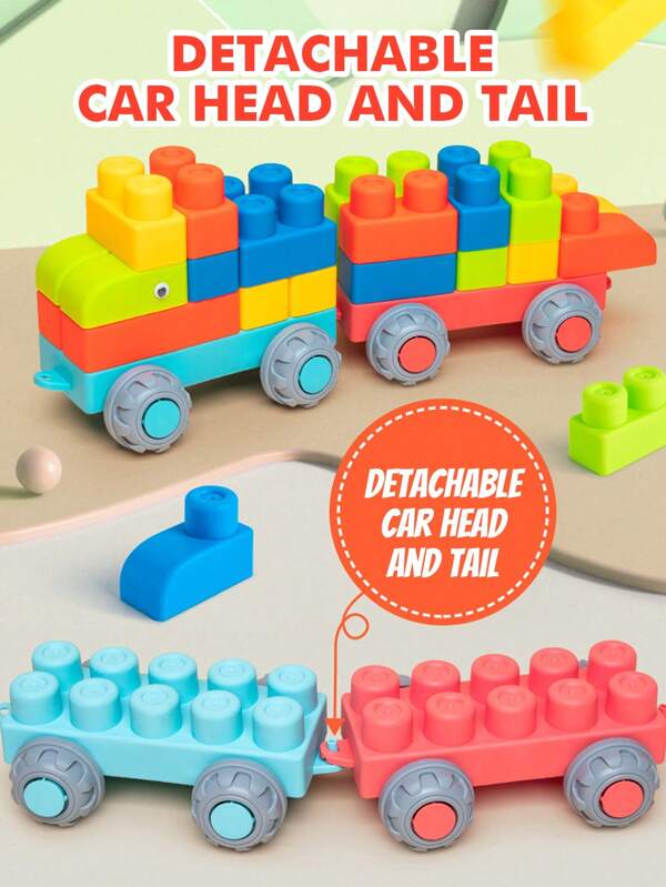 Blocs de construction en plastique souple pour façonnage, voiture-jouet éducative et créative pour enfants. Matériau pouvant être bouilli. Interaction parent-enfant. Jeu pour garçons. Cadeau d'anniversaire et de fête pour filles