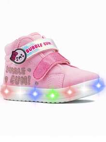 Tenis Bota Luces Led Bubble Gummers Niña Diseño Chic Materiales Ligeros y Cómodos Para Uso Diario - Rosa - Ver 1