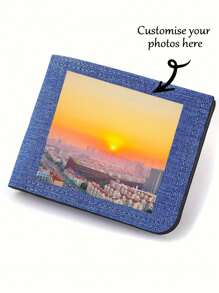 1pc Customizable Ultra-Thin Canvas Wallet - Ultra-Thin Multi-Function Card Holder In Black, Blue And Gray, Polyester Blend, Streetwear Style, Non-Washable - Ideal For Business And Everyday Use, Can Be Given As Gifts To Loved Ones, Girlfriends, Friends, And Parents