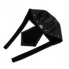 Steampunk Bandana Doo Do Rag Headwrap Biker Party Leather Studs Skull Cap Mens - 黑色 - 查看 3