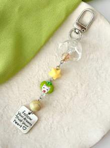1pc Creative Cat Apple Keychain, Cute Accessory Charm For Backpack, Unique Gift For Women/Girls Car Accessories Bag Charm School