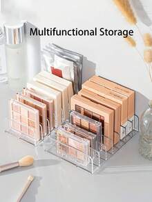 1/2 件眼影盘化妆收纳盒，透明化妆品收纳盒，适用于梳妆台、梳妆台、浴室台面、橱柜，7 个隔间，房间、家居、卧室、浴室、房子、粉色房间、客厅装饰、旅行用品、礼品袋、送给妈妈、爸爸、男士、朋友、老师、生日、婚礼、书桌、架子、配件、礼品盒、有趣的礼物、存储