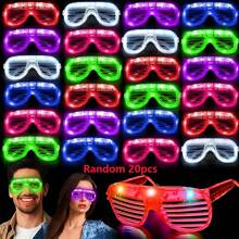 Halloween 1/5/10/20/30/220pcs, Random Light Up Glasses, LED Sunglasses, Glow In The Dark Party Supplies, Flashing Toy Glasses, Party Gifts Birthday Party Gifts