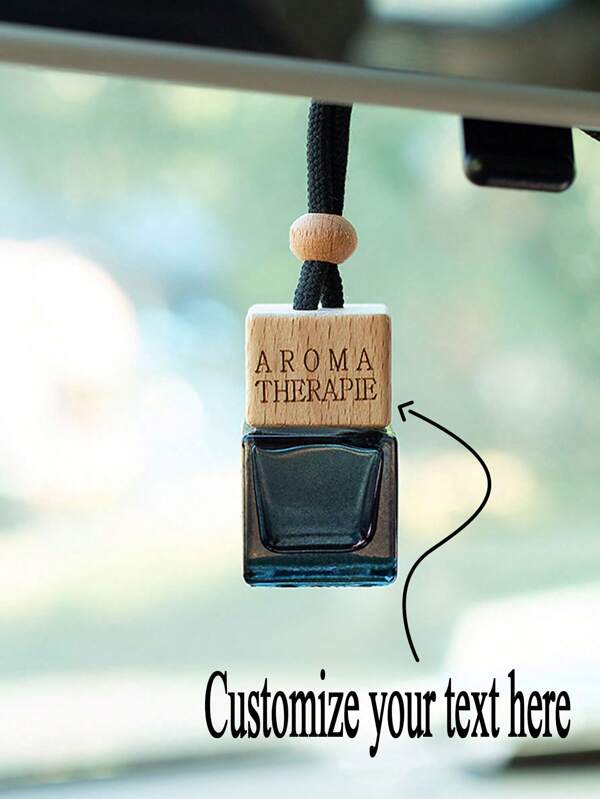 10pcs Customized Text Rectangular Glass Perfume Bottles, Square Shaped Car Fragrance Bottle Empty, Car Accessories