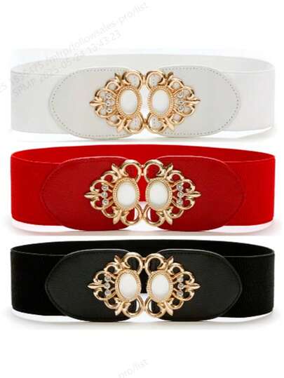 3条/1条欧美风弹力腰带，多功能腰带，可搭配连衣裙、外套，亦可作装饰，适合女性，夏季、上学、秋季、万圣节等场合。