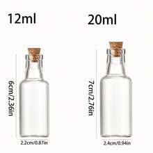 6/3/1pc瓶装花茶瓶、糖果瓶、黑枸杞包装瓶、干花瓶-12/20ml、可重复使用的玻璃杯、家居旅行用品、可重复使用的玻璃罐适用于DIY沙画、干花装饰、茶、枸杞等。