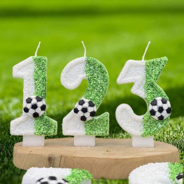 1pc Creative Football Field Design Candle, Birthday Candle, Home Decor, Celebration Party Decoration