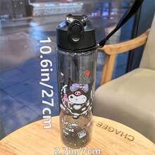 Sanrio (Authorized) Sanrio Hello Kitty Kuromi Melody Jade Guigou 800ml/27 Oz Cartoon Transparent Sports Water Bottle, Leak Proof, Portable, Drop Proof, Comes With Pop Up Lid, Suitable For Exercise, Slow Running, Gifts For Her, Birthday Gifts, Graduation Season, Summer Travel Accessories, Etc