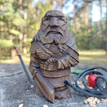 1 pieza Estatua del dios pagano, personaje de magia de la mitología nórdica, esculpido a mano en resina, decoración de escritorio para el jardín o patio trasero
